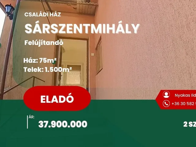 Eladó ház Sárszentmihály 75 nm