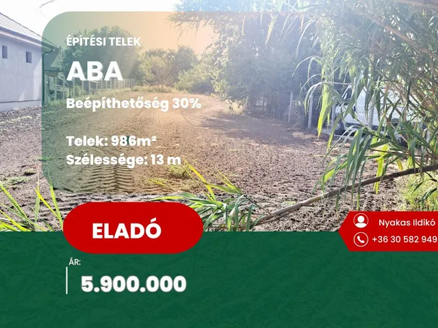 Eladó telek Aba 986 nm
