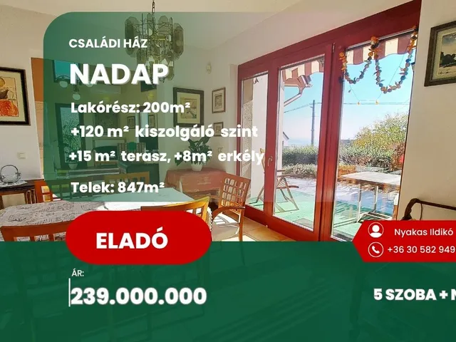Eladó ház Nadap 271 nm