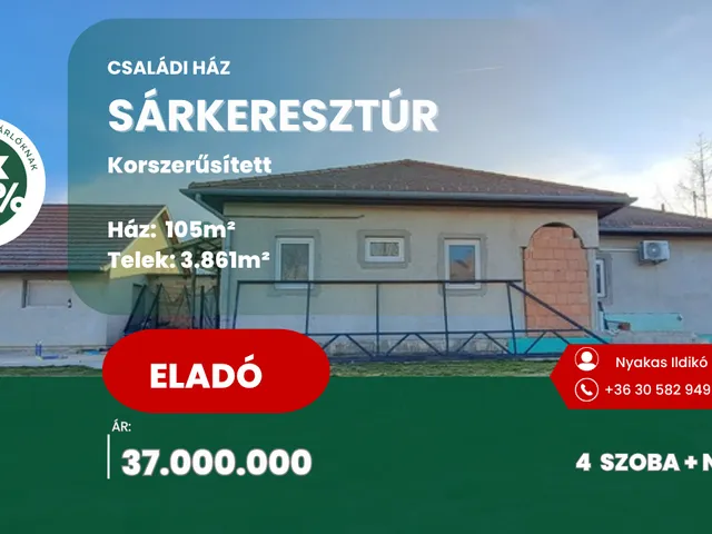 Eladó ház Sárkeresztúr 105 nm