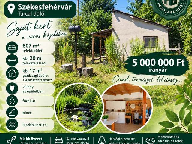 Eladó telek Székesfehérvár, Feketehegy 607 nm