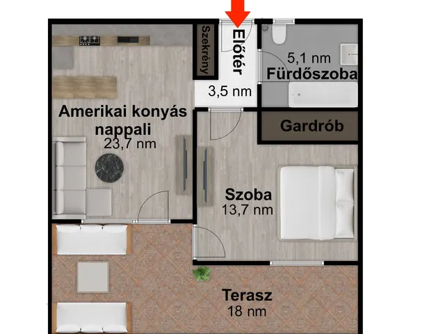 Kiadó lakás Budapest XI. kerület 45 nm