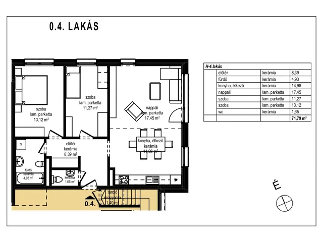 Eladó lakás Komárom 72 nm