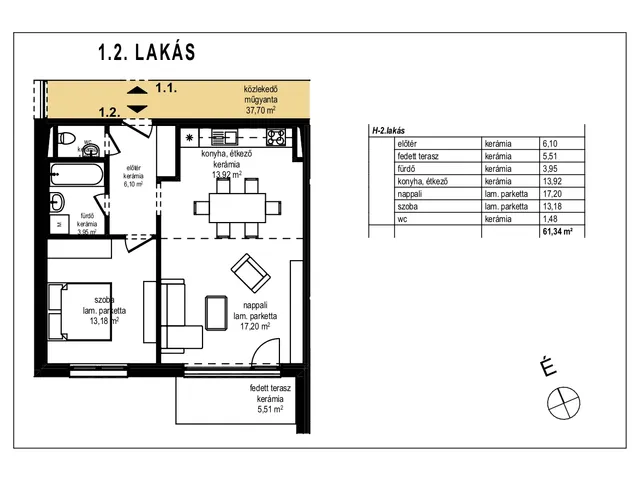 Eladó lakás Komárom 61 nm