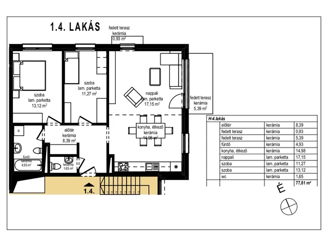 Eladó lakás Komárom 78 nm