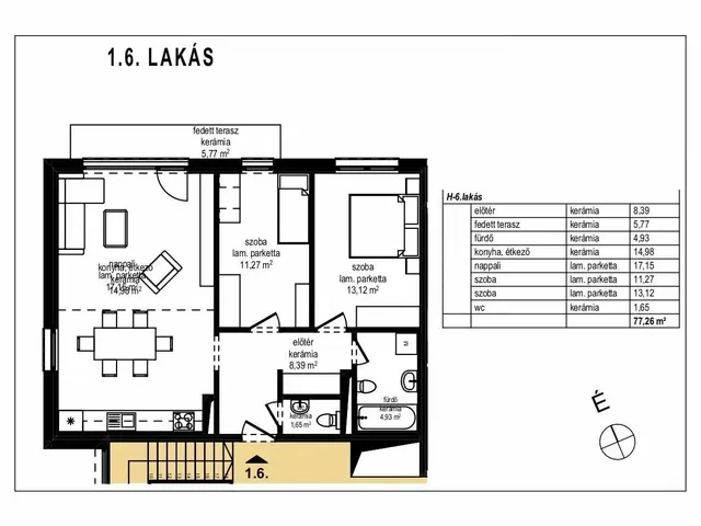 Eladó lakás Komárom 71 nm