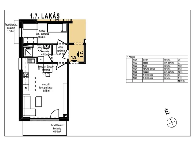 Eladó lakás Komárom 41 nm