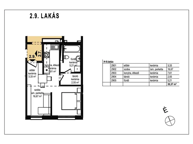 Eladó lakás Komárom 35 nm