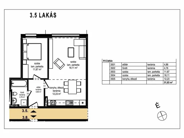 Eladó lakás Komárom 52 nm