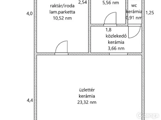 Eladó kereskedelmi és ipari ingatlan Győr, Belváros 44 nm