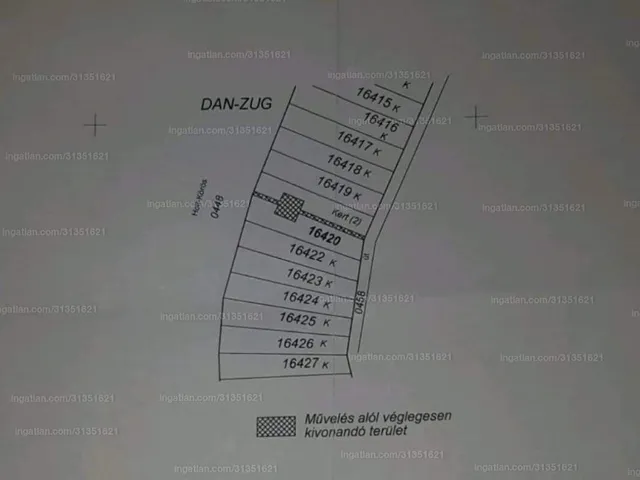 Eladó telek Gyomaendrőd, Gyoma, Danzug 1649 nm