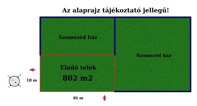 Eladó telek Vecsés 802 nm