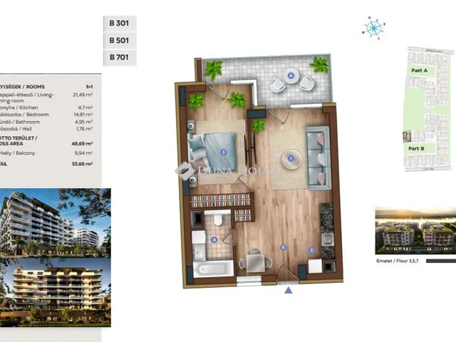 Eladó lakás Budapest XIII. kerület, Sólyatér utca 53 nm