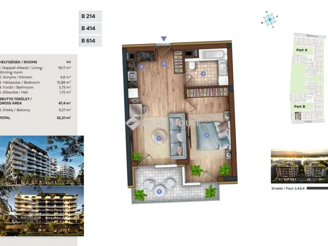 Eladó lakás Budapest XIII. kerület, Sólyatér utca 52 nm