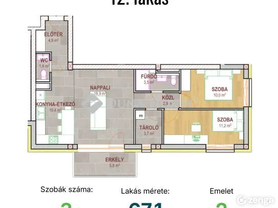 Eladó lakás Tatabánya, Réti utca 70 nm