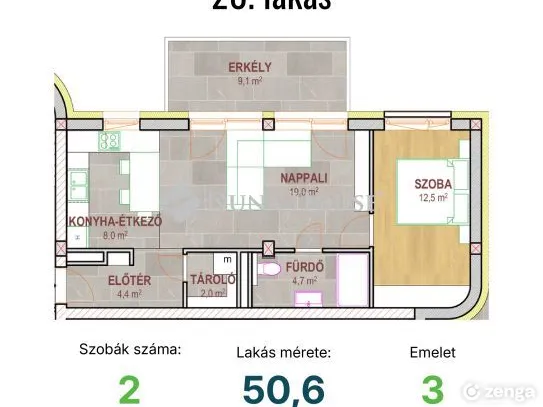 Eladó lakás Tatabánya, Réti utca 55 nm