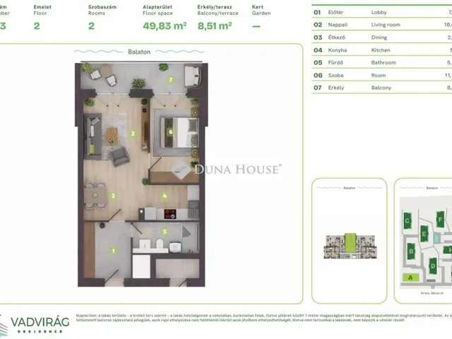 Eladó lakás Balatonszemes, Lellei utca 54 nm