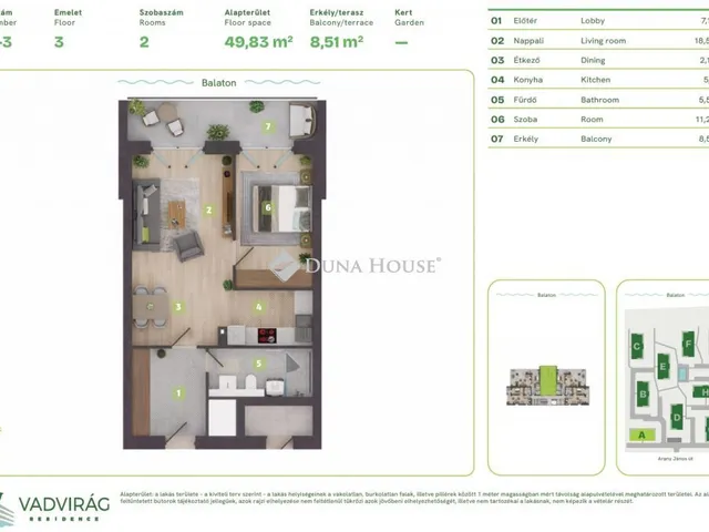 Eladó lakás Balatonszemes, Lellei utca 54 nm