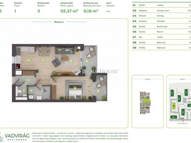 Eladó lakás Balatonszemes, Lellei utca 56 nm