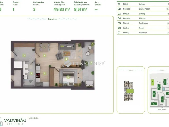 Eladó lakás Balatonszemes, Lellei utca 54 nm