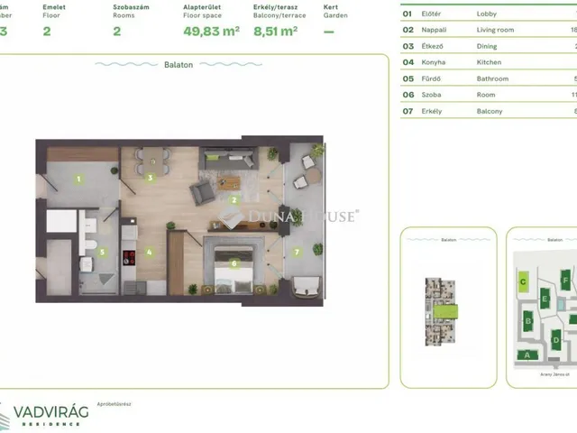 Eladó lakás Balatonszemes, Lellei utca 54 nm