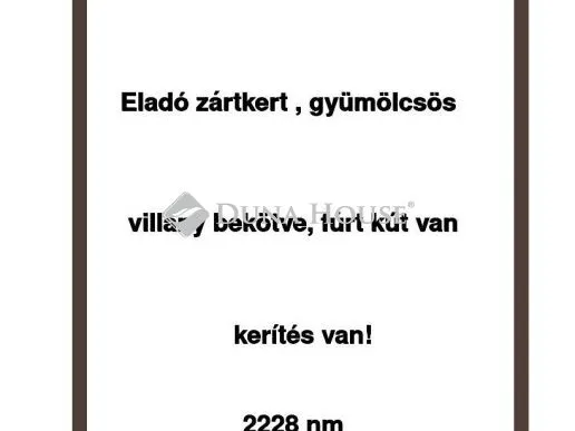 Eladó telek Érd 2228 nm