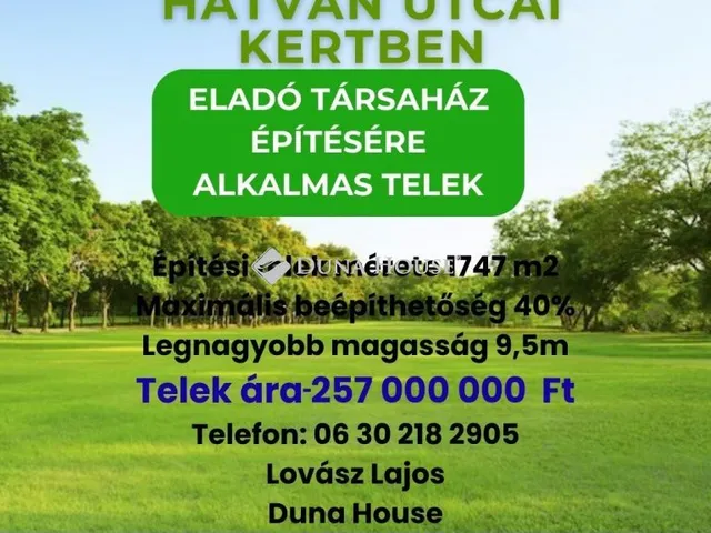 Eladó telek Debrecen 1747 nm