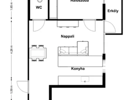 Kiadó lakás Budapest VII. kerület 40 nm