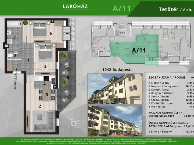 Eladó lakás Budapest IV. kerület, Újpest 63 nm