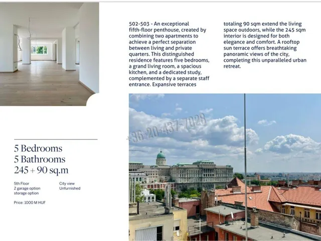 Eladó lakás Budapest I. kerület, Naphegy 245 nm