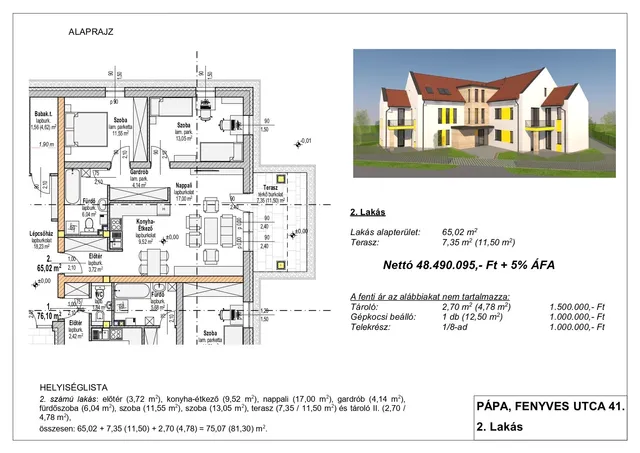 Eladó lakás Pápa 65 nm