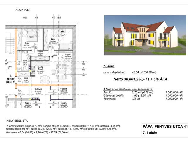 Eladó lakás Pápa 66 nm