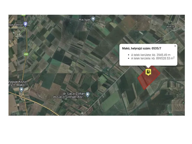 Eladó mezőgazdasági ingatlan Makó, Királyhegyesi út 129000 nm