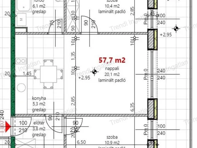 Eladó lakás Győr, Szitásdomb 58 nm