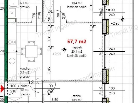 Eladó lakás Győr, Szitásdomb 58 nm