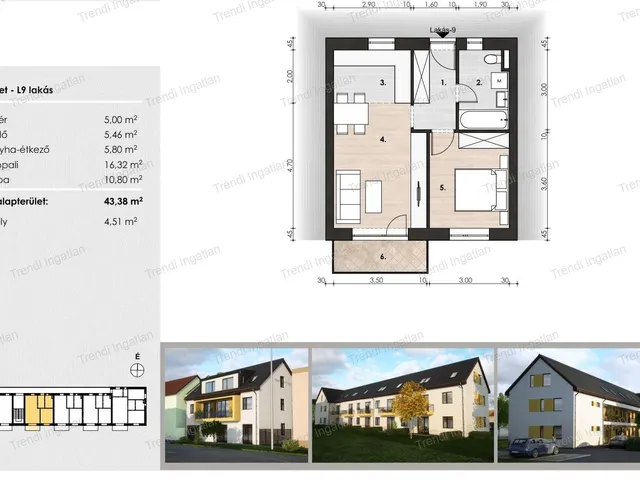 Eladó lakás Csorna 43 nm