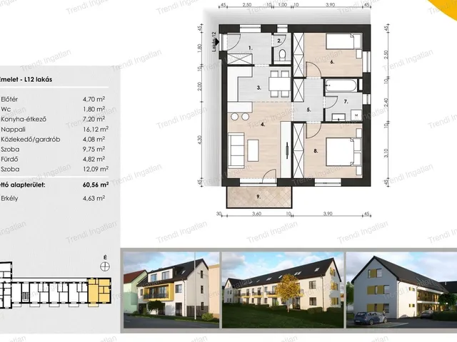 Eladó lakás Csorna 61 nm