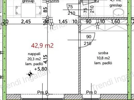Eladó lakás Győr, Szitásdomb 43 nm