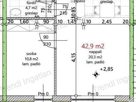 Eladó lakás Győr, Szitásdomb 43 nm