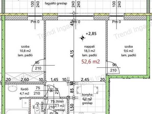 Eladó lakás Győr, Szitásdomb 53 nm