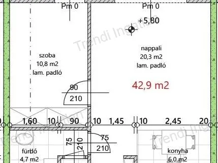 Eladó lakás Győr, Szitásdomb 43 nm