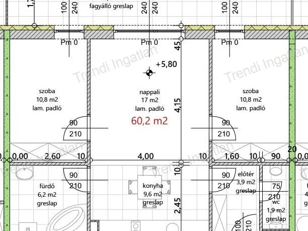 Eladó lakás Vámosszabadi, Szitásdomb-lakópark 60 nm