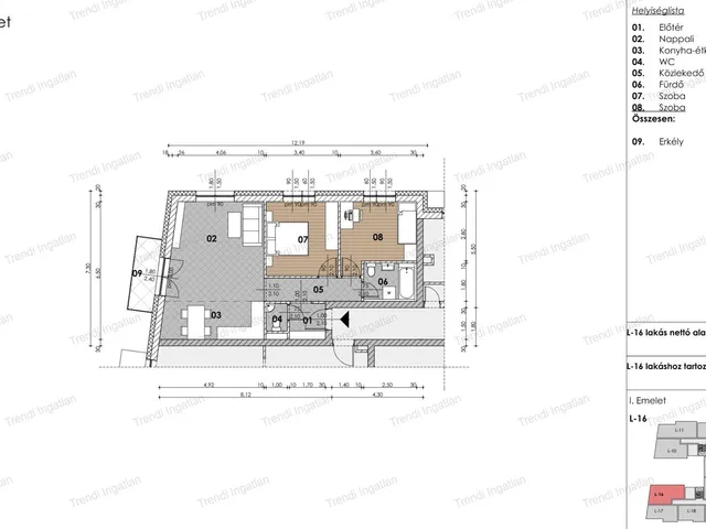 Eladó lakás Győr, Szitásdomb 66 nm