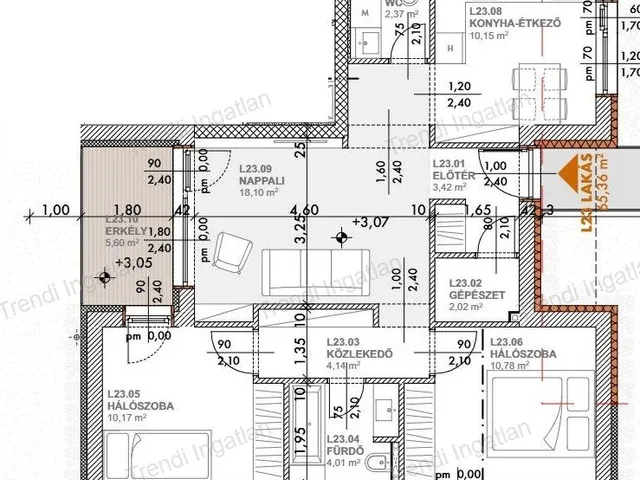 Eladó lakás Győr, Szabadhegy 65 nm