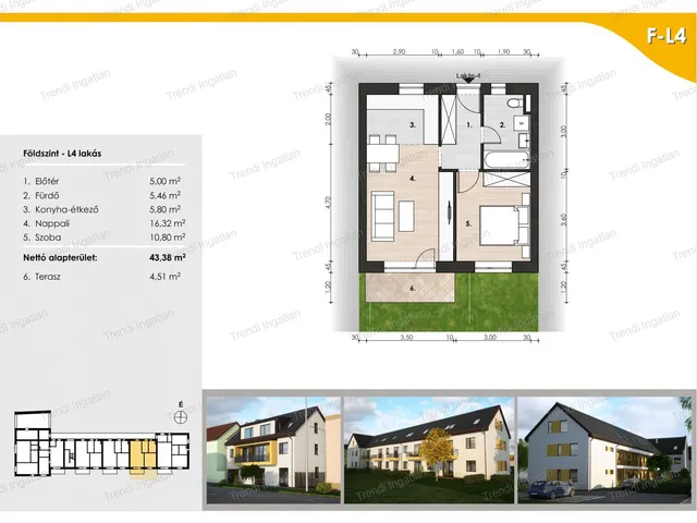 Eladó lakás Csorna 43 nm