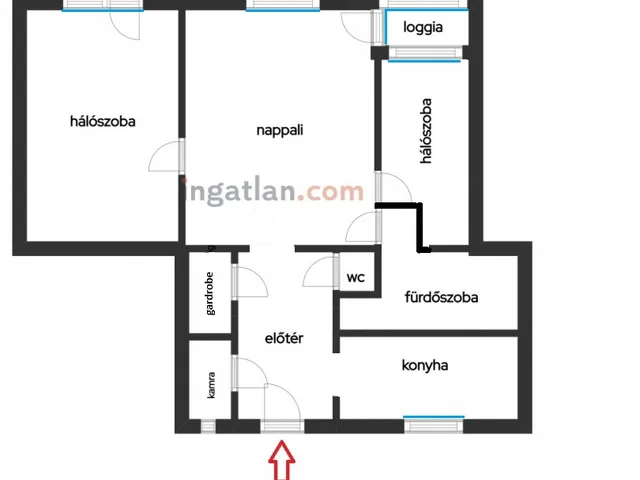 Eladó lakás Budapest XIV. kerület, Kerepesi út irányába szervízúton 64 nm