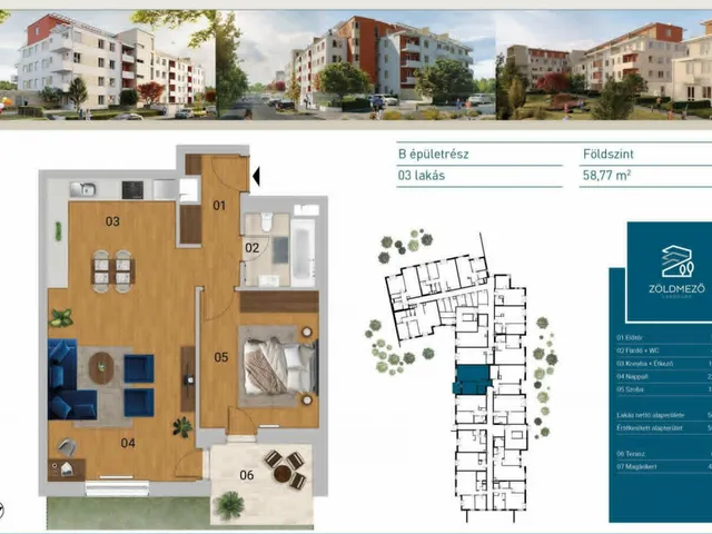 Eladó lakás Budapest XVI. kerület, Zöldmező Lakópark, Újszerű, Nyitra utca 55 nm
