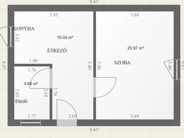 Eladó ház Kapoly, Aszfaltos utca 40 nm