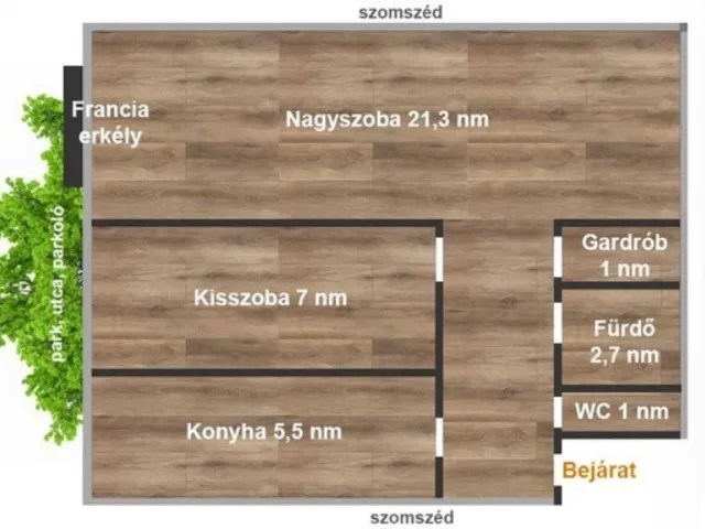 Eladó lakás Budapest XI. kerület 44 nm