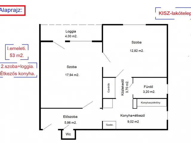 Eladó lakás Budapest XVIII. kerület, Hosszúház utca 53 nm